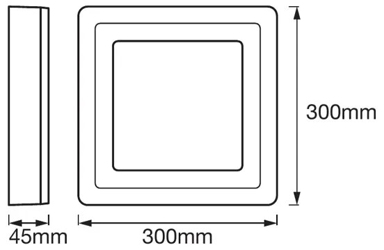 Ledvance - LED Stropné svietidlo SQUARE LED/18W/230V