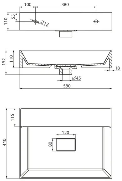 Sapho - Závesné umývadlo GODIVA 58x44 cm mramor/biela
