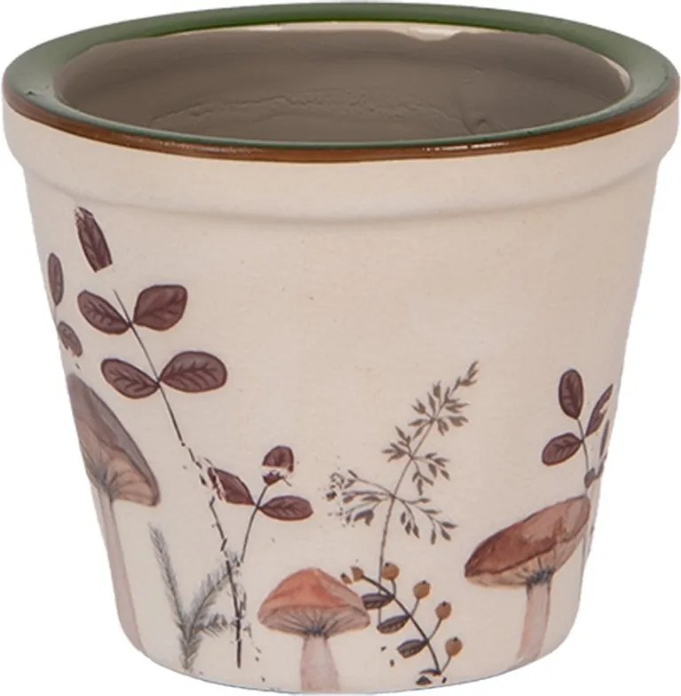 Béžový obal na kvetináč s hubkami Little Forest Jewels XS - Ø 8*7 cm