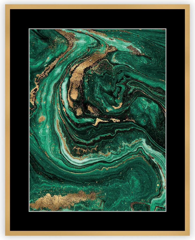 Obraz Abstract Green&amp;Gold I 40 x 50cm