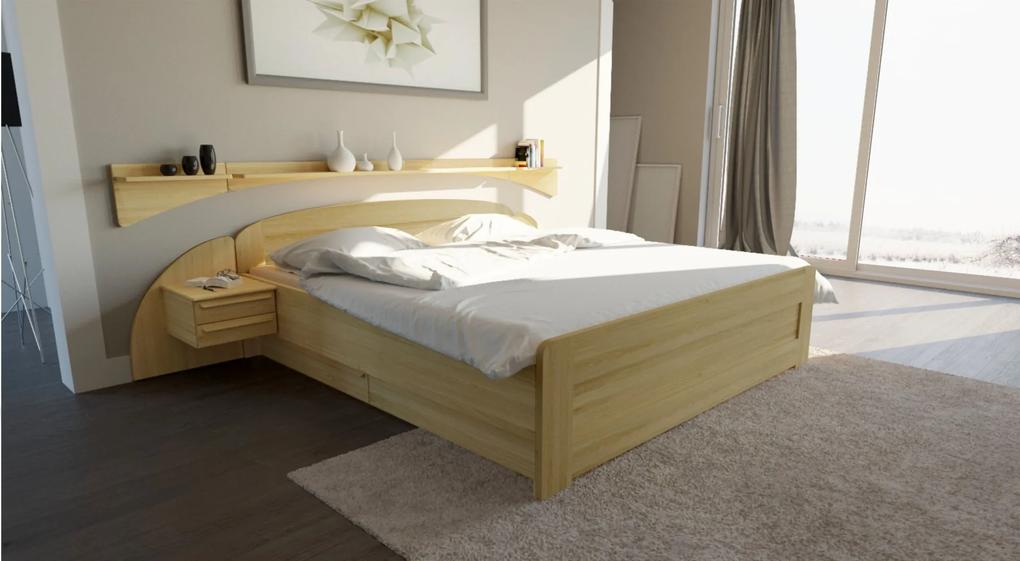 Texpol PETRA - masívna buková posteľ  s rovným čelom pri nohách 160 x 200 cm, buk masív
