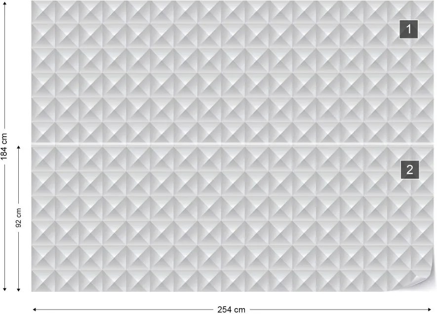 Fototapeta GLIX - 3D Grey Pattern + lepidlo ZADARMO Vliesová tapeta  - 254x184 cm