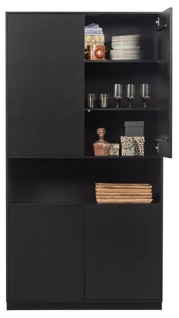 Čierna modulárna skrinka z borovicového dreva 110x210 cm Finca – WOOOD