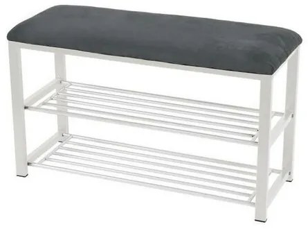 Tempo Kondela Lavica s botníkom Langella biela, 49 cm