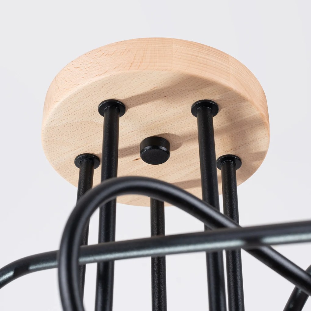 Stropné svietidlo Ember 5, drevené telo svietidla, b