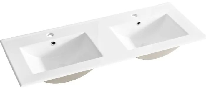 Kúpeľňová zostava Fiji so zápustnými umývadlami, skrinkami a zrkadlami 120 cm biela/dub coast evoke