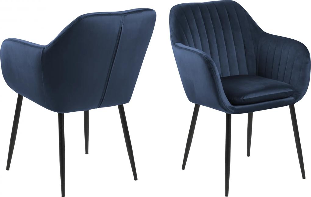 Bighome - Jedálenská stolička s opierkami EMILIA, modrá