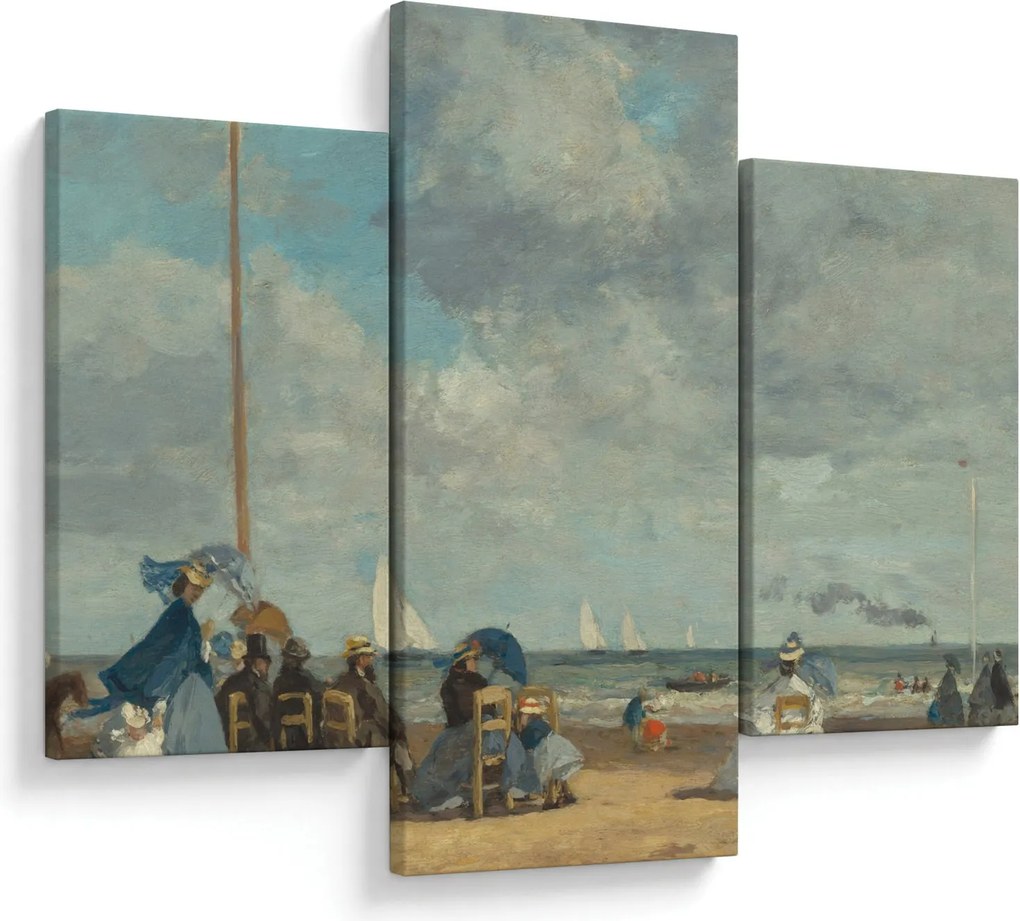 Obraz - Eugène Boudin, Beach  at Trouville, reprodukcia (90x60 cm)