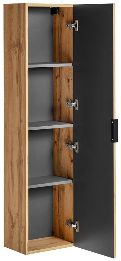 Koupelnová sestava Casad Magic s deskou, umyvadly, skříňkami a LED zrcadlem 140 cm dub wotan