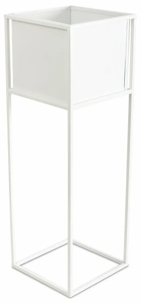 KOVOVÝ KVETINÁČ SO STOJANOM PLAIN 70X24 CM BIELA