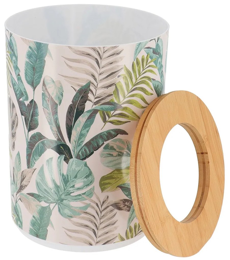 TENDANCE Odpadkový kôš Jardin, viacfarebná/s drevenými prvkami, 5 l