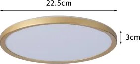 Brilagi - LED kúpeľňové svietidlo ULTRA SLIM LED/12W/230V pr. 22,5 cm zlaté IP54