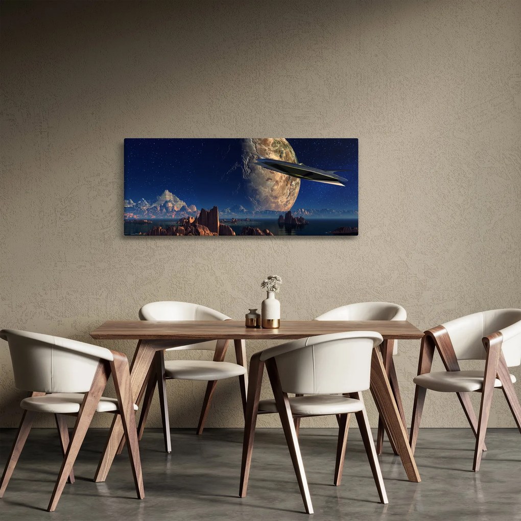 Obraz - Prílet mimozemšťanov (120x50 cm)
