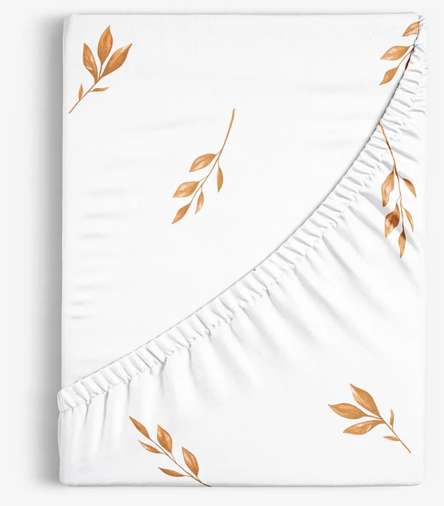 Goldea bavlnená napínacia plachta - hnedé jesenné lístky 80 x 160 cm