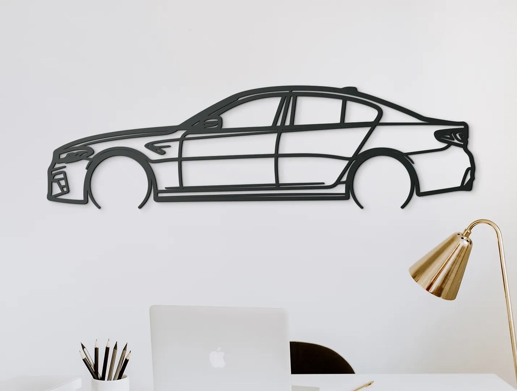 drevko Obraz na stenu BMW M5 Competition Rozmer obrazu: 24,5 x 86 cm, Farba dekorácie: Čierna