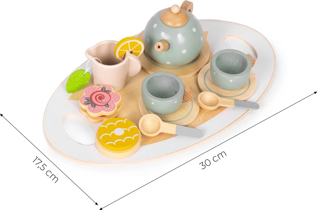 Drevený čajový set 14 dielov ECOTOYS