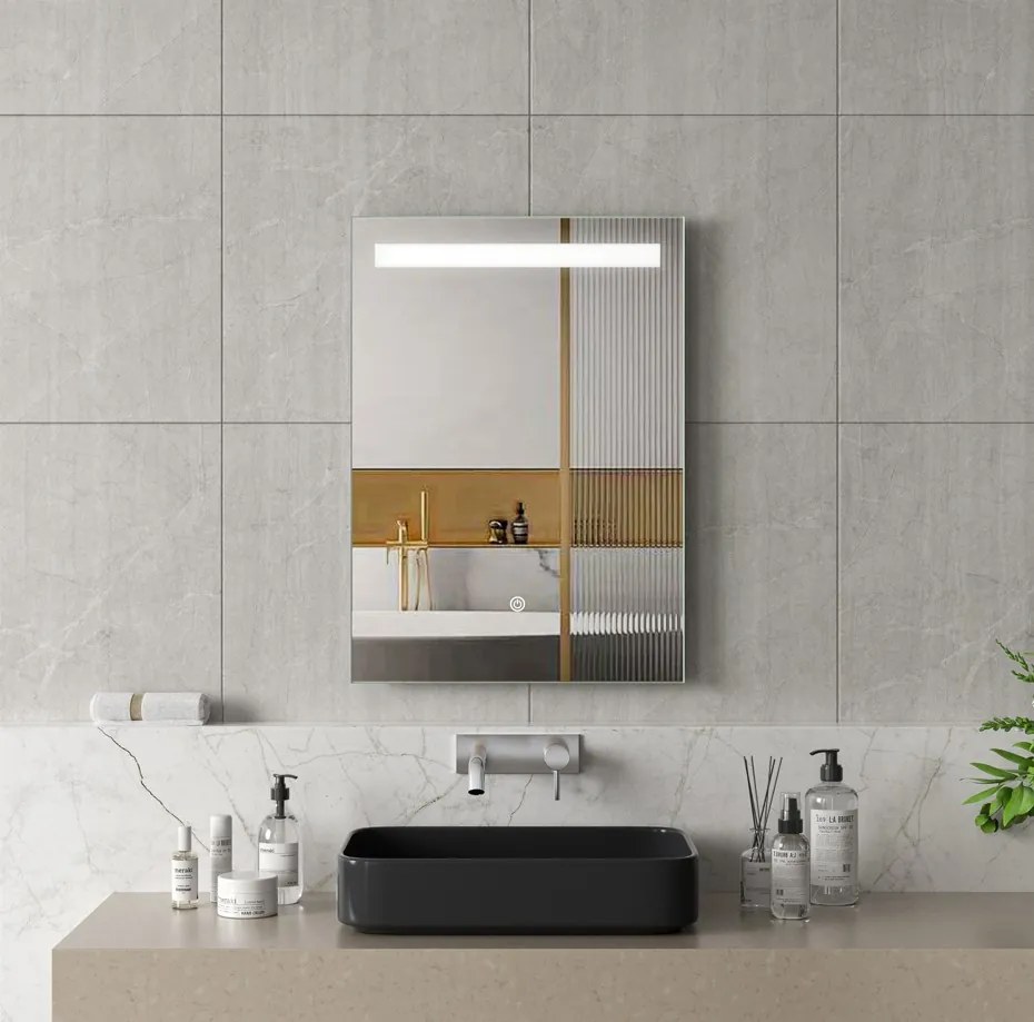 Erga Scarlet, obdĺžnikové LED zrkadlo 50x70cm, 345 lm, predné osvetlenie, ERG-V01-128-5070-00