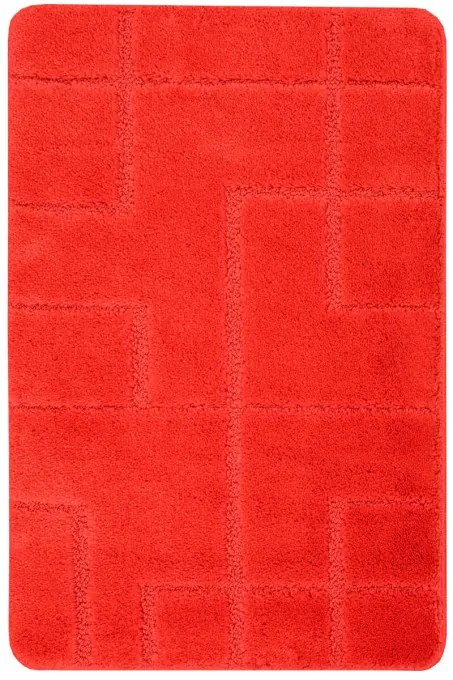Kúpeľňový koberček Inez Red červený / geometria