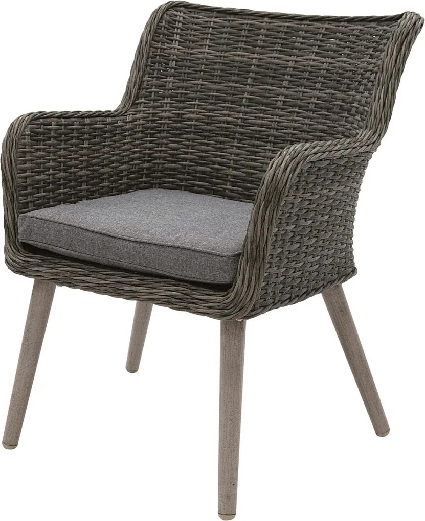 Záhradné ratanové jedálenské kreslo MALIBU (sivá)