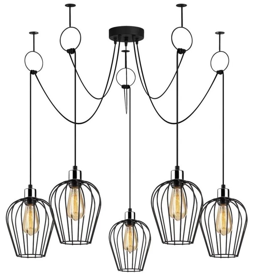 Luster na lanku TEL 5xE27/40W/230V pavúk