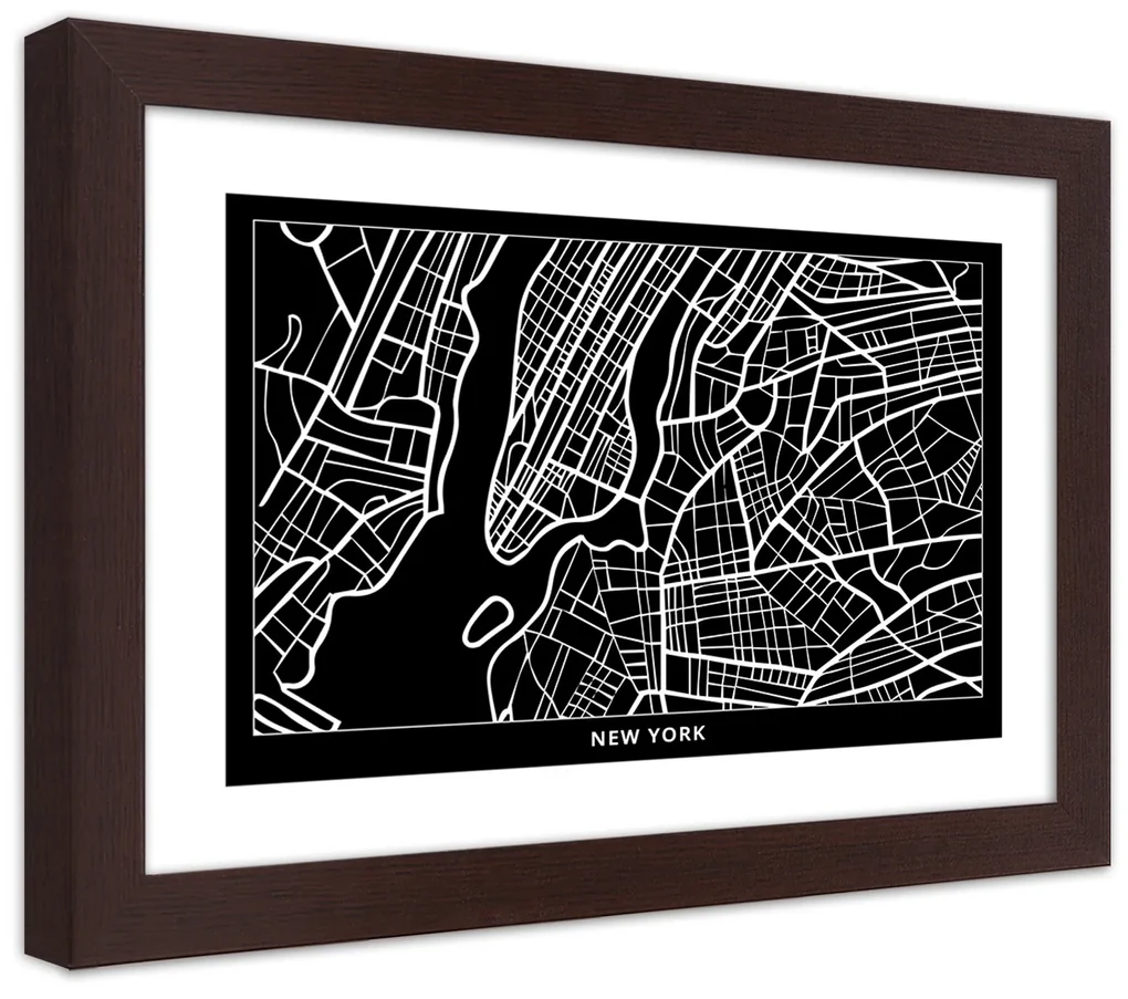 Gario Plagát City plan New York Farba rámu: Bez rámu, Rozmery: 60 x 40 cm