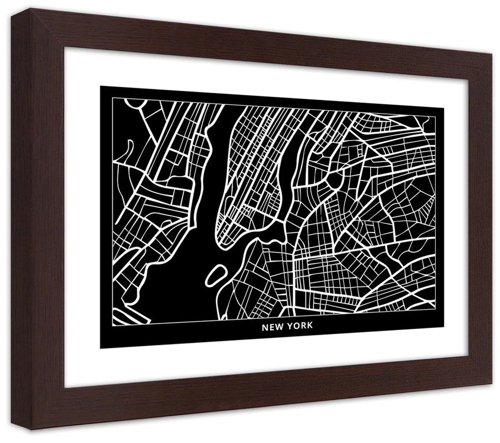 Gario Plagát City plan New York Farba rámu: Bez rámu, Rozmery: 90 x 60 cm