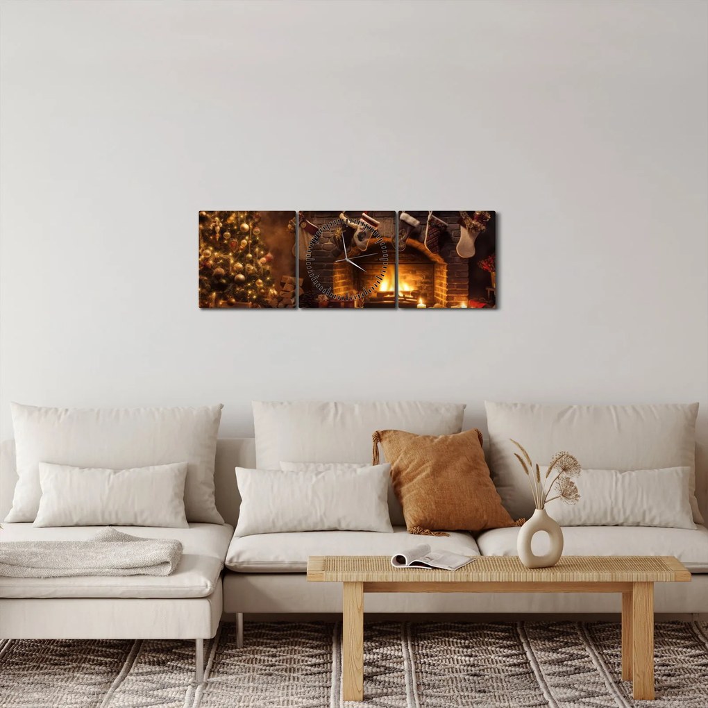 Obraz - Vianočná atmosféra (s hodinami) (90x30 cm)