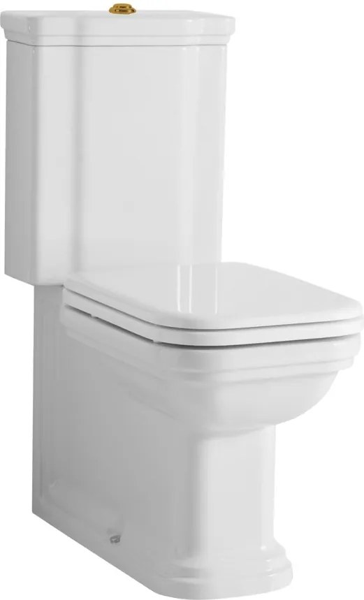 Kerasan Kerasan, WALDORF WC kombi, spodný/zadný odpad, biela-bronz, WCSET18-WALDORF