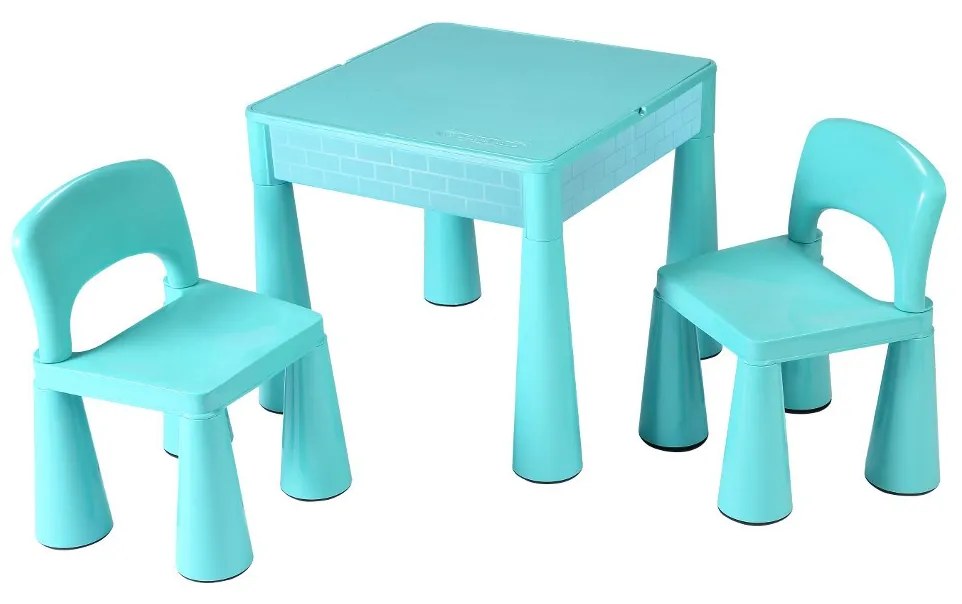 Detská sada stolček a dve stoličky NEW BABY mätový