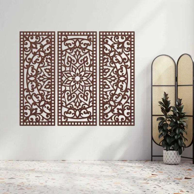 Nástenná dekorácia trojdielny panel mandala  | SENTOP PR0514-A