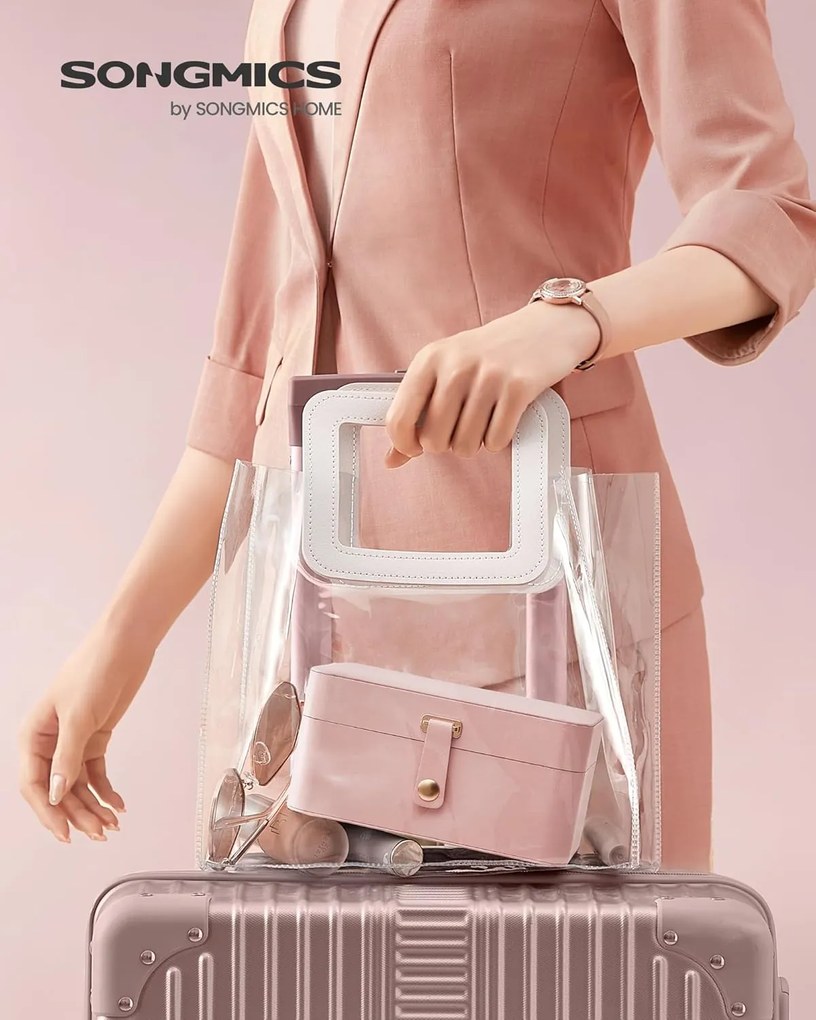 Šperkovnica, 2-poschodová úložná, 11 x 16 x 8 cm, ružová