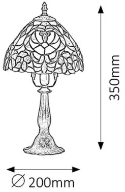 Rabalux 8089 - Tiffany vitrážová stolná lampa MIRELLA 1xE14/40W/230V