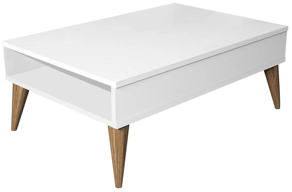 Dizajnový konferenčný stolík Zenda 90 cm biely