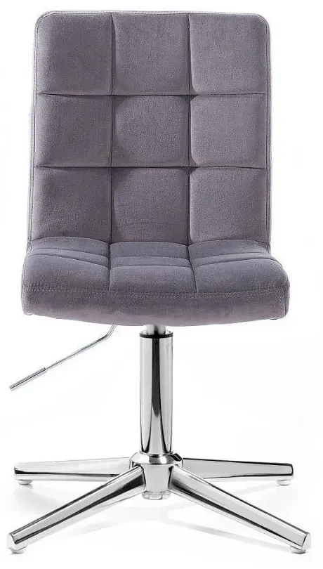 LuxuryForm DESIGN Stolička TOLEDO VELUR na striebornom kríži - tmavo šedá