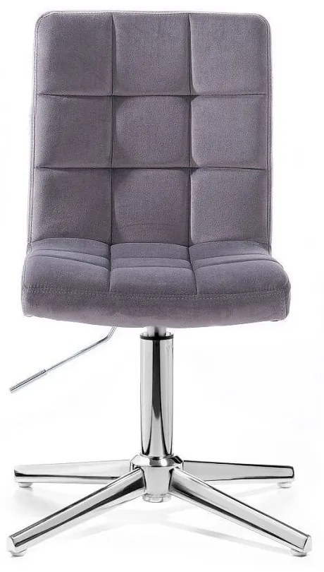 LuxuryForm DESIGN Stolička TOLEDO VELUR na striebornom kríži - tmavosivá