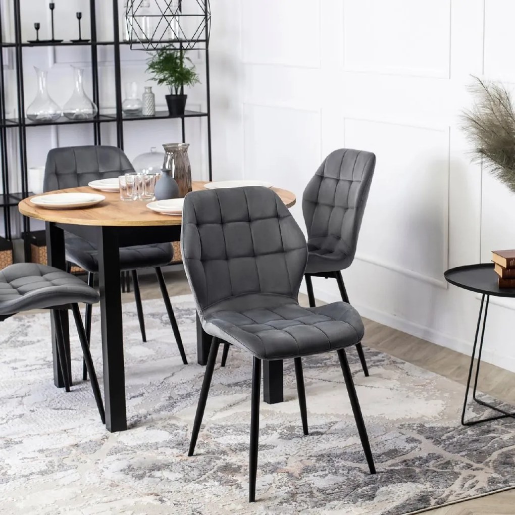PROXIMA.store - Čalúnená jedálenska stolička LUCKY FARBA: čierna, FARBA NÔH: čierna