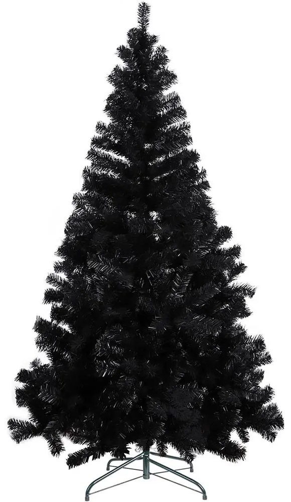Čierny umelý vianočný stromček, 150 cm 415 vetiev