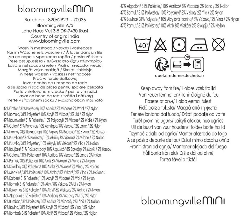 Krémová detská deka z recyklovanej bavlny 130x160 cm Sylvie – Bloomingville Mini