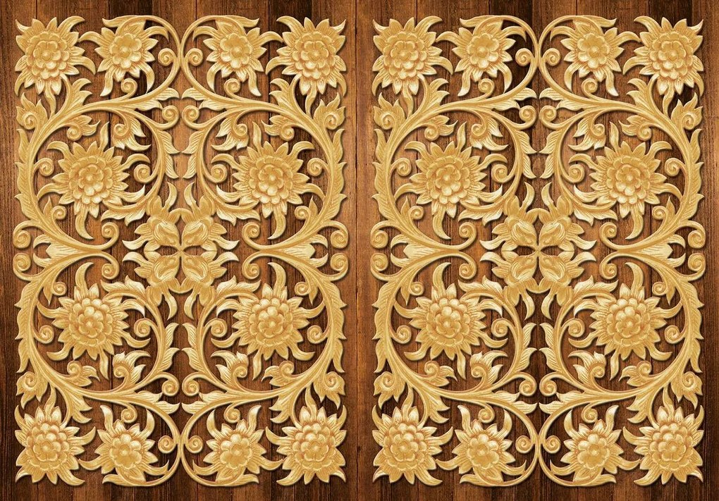 Fototapeta - Drevený reliéf (152,5x104 cm)