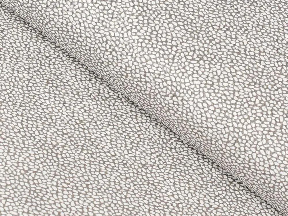Biante Bavlnený oválny obrus Sandra SA-054 Biele kamienky na sivobéžovom 120x160 cm