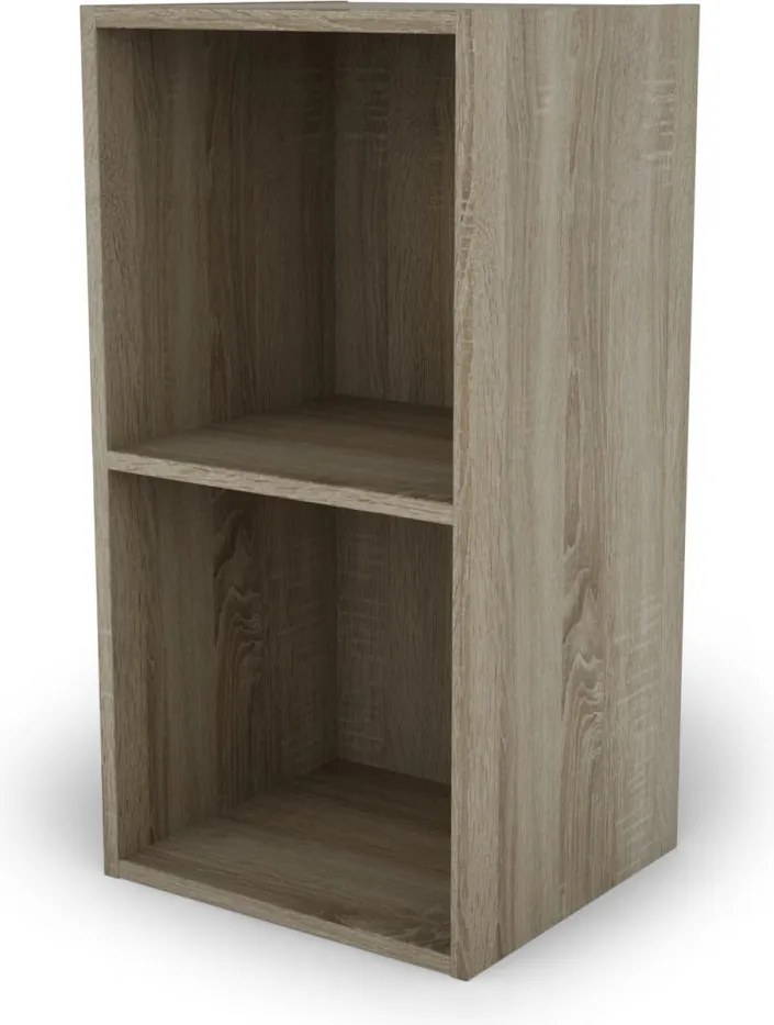 Nástenný regál s 2 priehradkami Jerry, dub sonoma