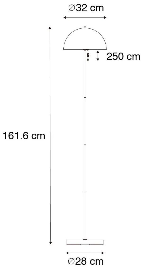 Vonkajšia stojaca lampa čierna nabíjateľná 3-stupňovo stmievateľná - Keira