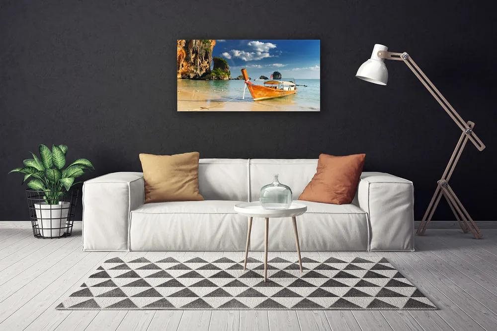Obraz na plátne Loďka more príroda 120x60 cm