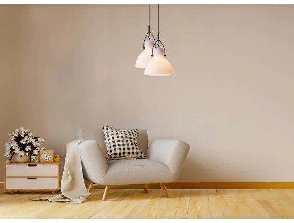 Klausen 111028 - Luster na lanku RACK 1xE27/11W/230V biela/čierna