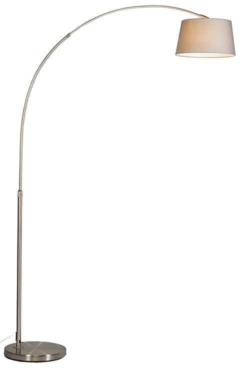 Inteligentná oblúková lampa s oceľovým tienidlom sivá vrátane WiFi A60 - Arc Basic