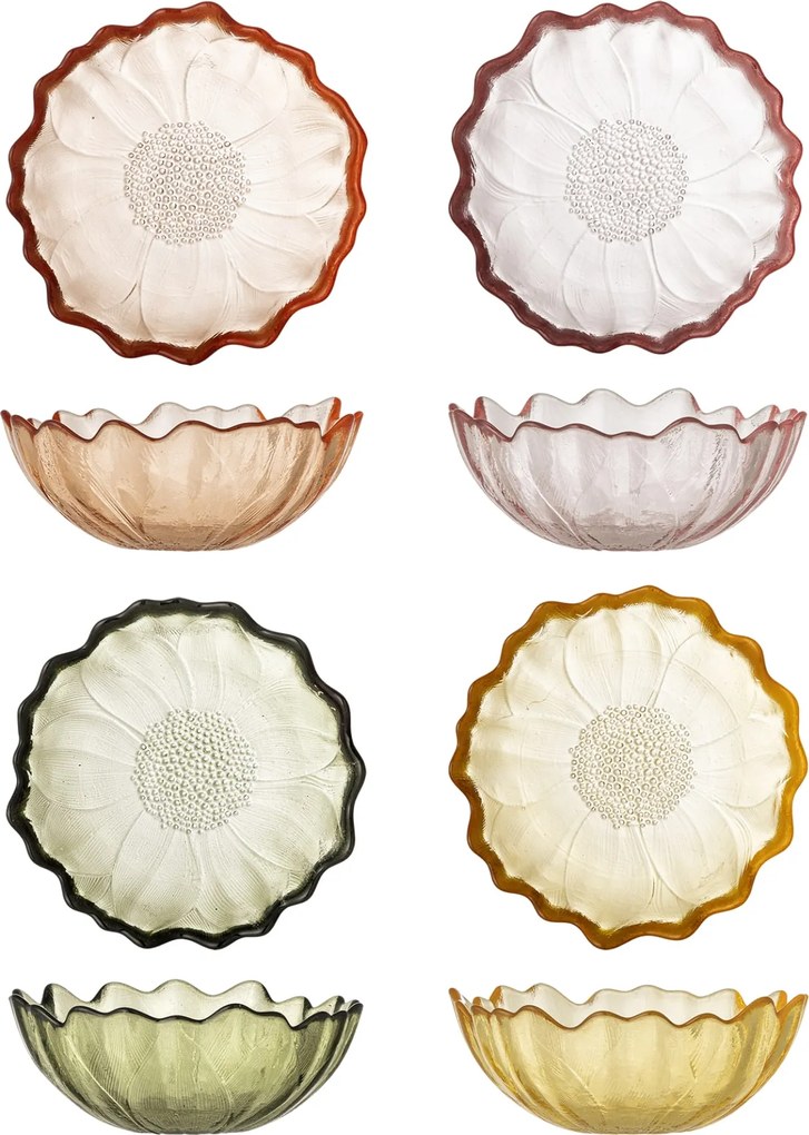 Bloomingville Sklenená mištička Kana Multi Glass 120 ml – set 4 ks