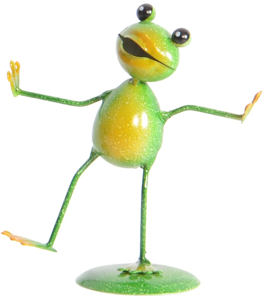 Záhradná kovová figúrka Frogs, sada 3ks, 7,5 cm, viacfarebná