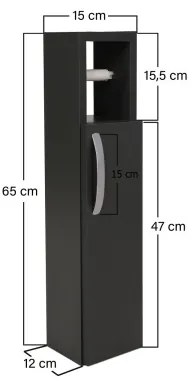 Skrinka s držiakom toaletného papiera STAR 65x15 cm antracit