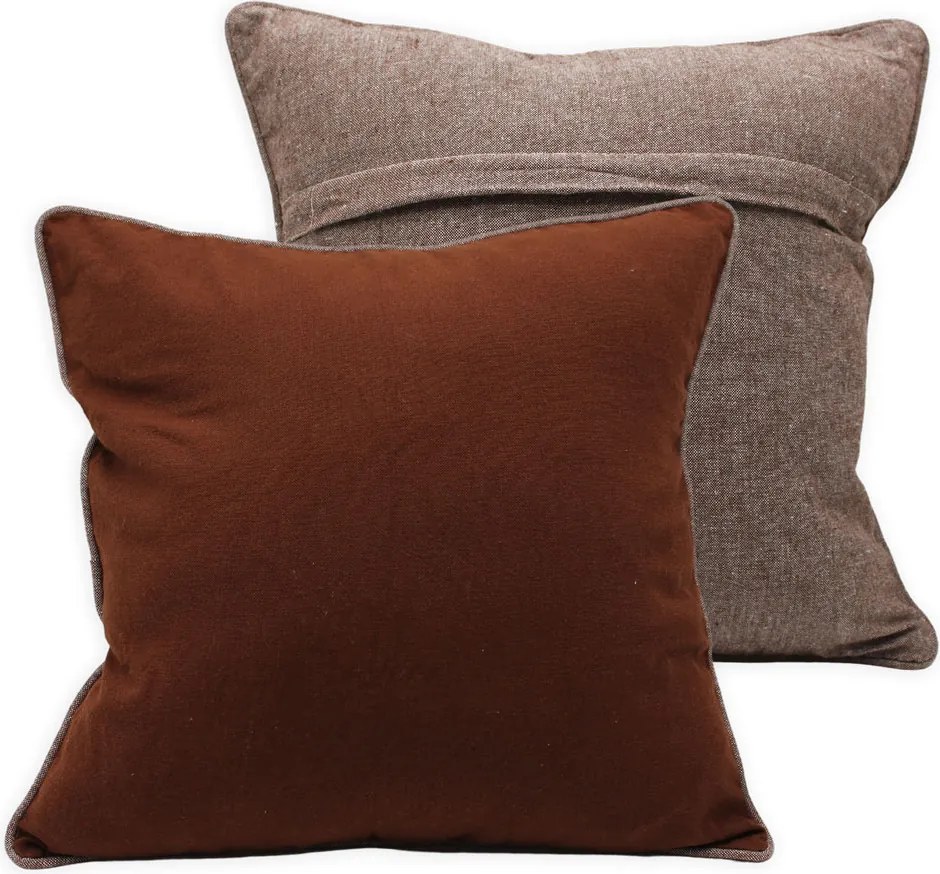 Home Elements Obliečka na vankúš s lemom, z recyklovanej bavlny, čokoládová + režná