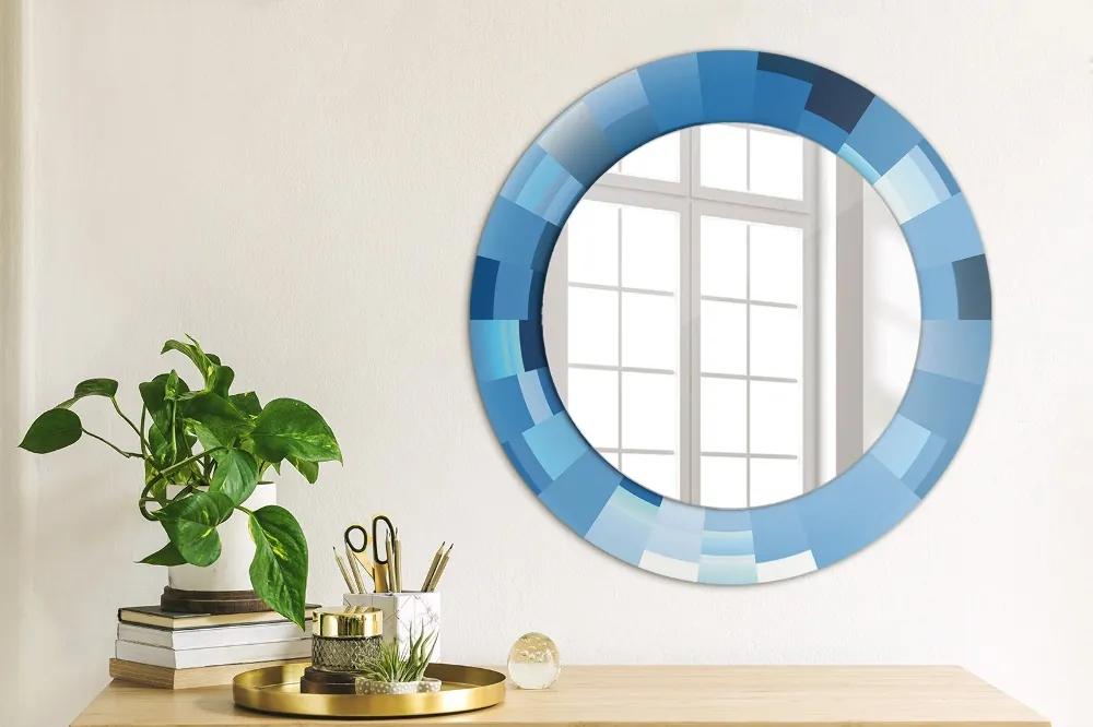 Okrúhle ozdobné zrkadlo Modrý abstrakt fi 50 cm